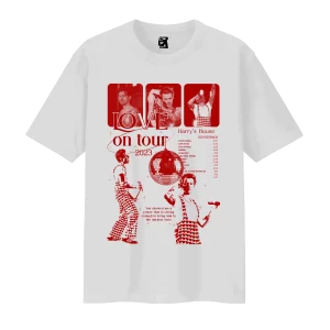 Remera Love On Tour - blanco y rojo