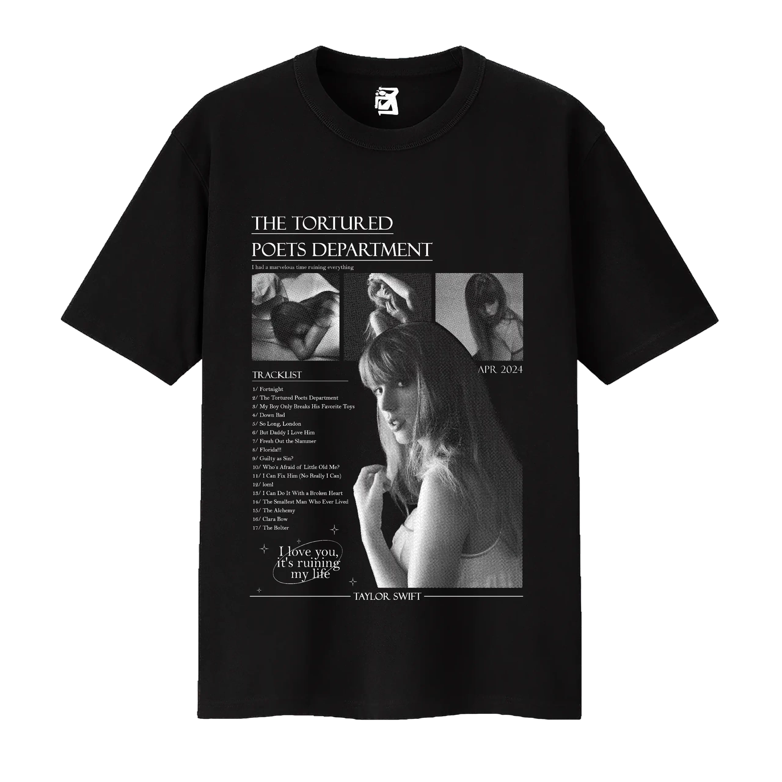 Remera The Tortured Poets Department - negro