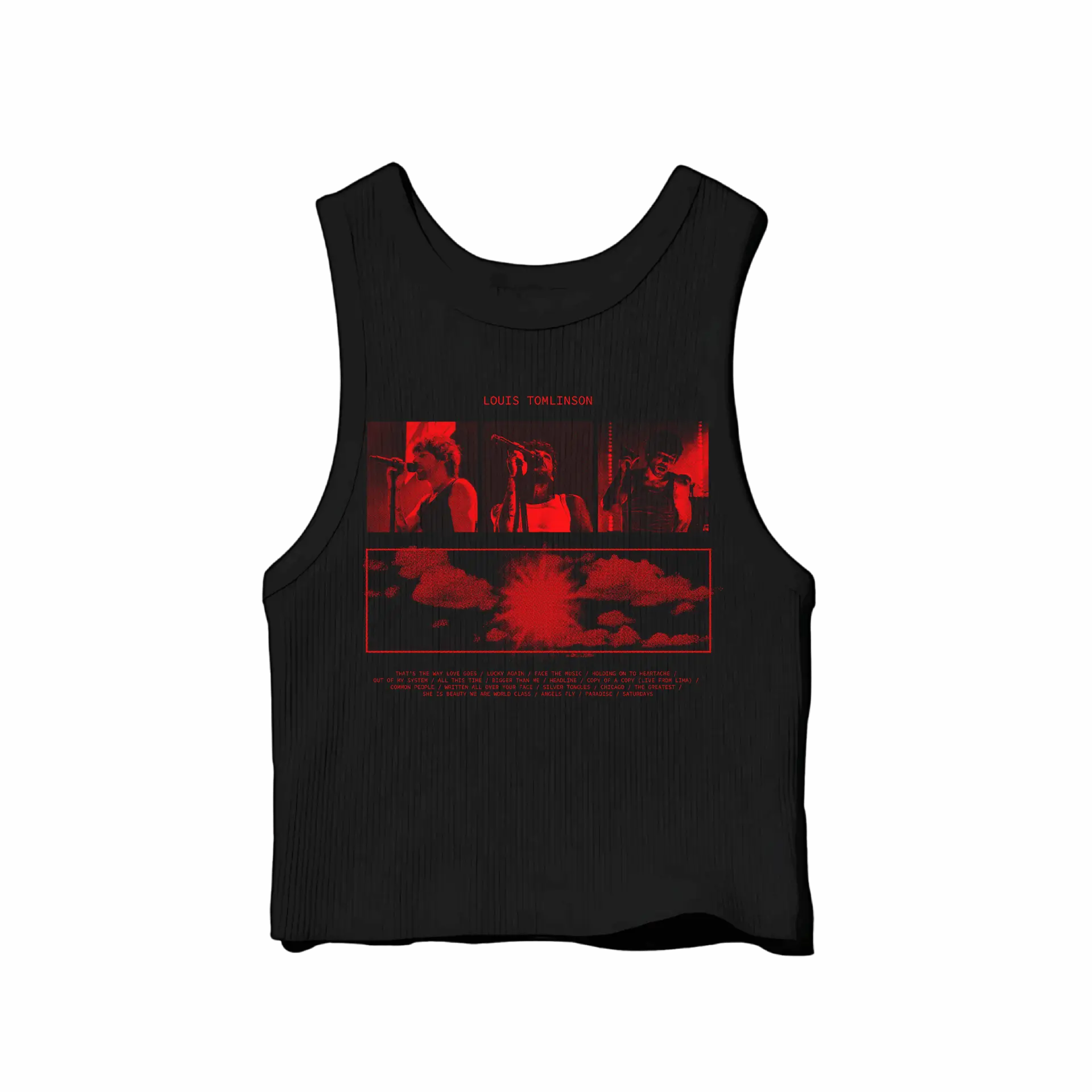 Tank Top Faith in the Future - negro y rojo